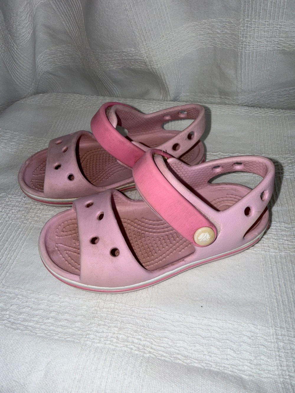 CROCS Kids Pink Dual-Strap Sandals size C7